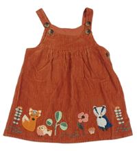 Cihlové laclové manšestrové šaty s obrázky M&S