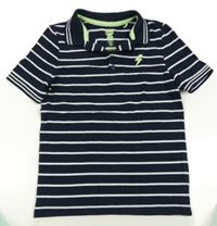 Tmavomodro-bílé pruhované polo tričko F&F