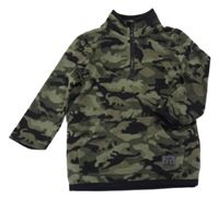 Khaki-černá army fleecová mikina Matalan