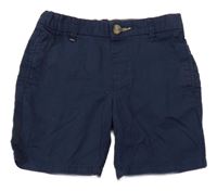 Tmavomodré plátěné chino kraťasy H&M