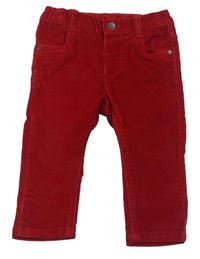 Červené manšestrové kalhoty C&A