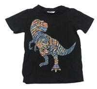 Černé tričko s dinosaurem M&Co.
