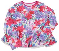 Barevné květované UV triko s listy F&F