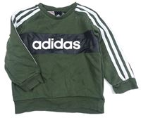 Khaki mikina s pruhy a logem Adidas