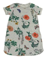 Šedé květované teplákové šaty H&M