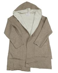 Béžový svetrový cardigan s kapucí Zara