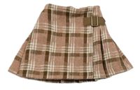 Starorůžovo-bílo-hnědá kostkovaná sukně Next