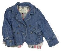 Modrý riflový kabátek s volánky 