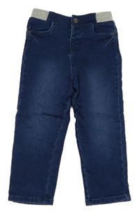 Tmavomodré teplákové rifle s úpletovým pasem orchestra 