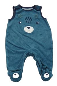 Petrolejové sametové žebrované dupačky s čumákem C&A