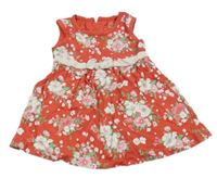 Jahodové květované šaty 