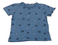 Tmavomodré tričko s obrázky Topolino