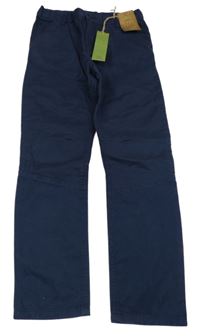 Nové - Tmavomodré plátěné kalhoty F&F