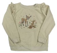 Béžová mikina s laní a volánky Topolino