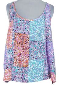 Dámský modro-oranžovo-růžový vzorovaný top Primark 