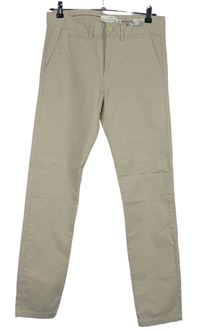 Pánské béžové plátěné skinny chino kalhoty vel. 30