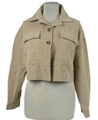 Dámská béžová manšestrová crop bunda Shein 