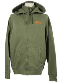 Pánská khaki propínací mikina s nápisem a kapucí Chiemsee 