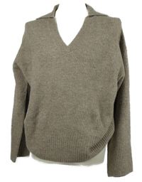 Dámský béžový svetr s límečkem F&F