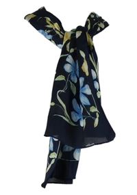 Dámská tmavomodrá květovaná šála 