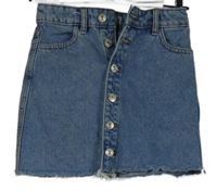 Dámská světlemodrá riflová propínací roztřepená sukně MNG 