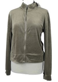 Dámská hnědá sametová propínací mikina Amisu 