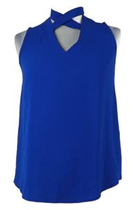 Dámská safírová halenka se zkříženým výstřihem Select 