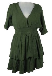 Dámská khaki strukturovaná šatová tunika Amisu 