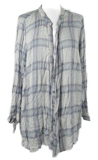 Dámská bílo-modro-růžová kostkovaná halenková tunika Bonmarché 