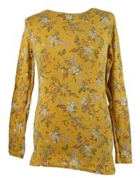 Dámské oranžové kytičkované triko C&A