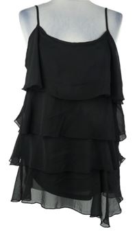 Dámský černý šifonový top s volánky Amisu 