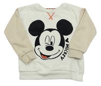 Bílo-béžová mikina s Mickey Mousem zn. Disney