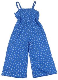 Modrý květinový kalhotový overal Primark