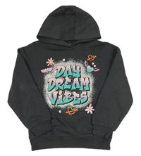 Tmavošedá mikina s nápisem a kapucí zn. Primark