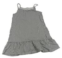 Černo-bílé pruhované bavlněné šaty H&M