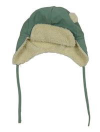 Zelená šusťáková beranice s kožíškem so cute