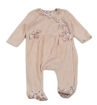 Světlerůžový sametový overal s volánkem George