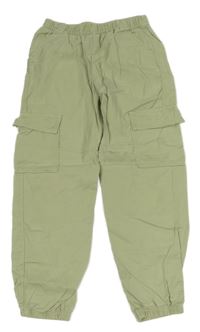 Nové - Světlezelené lehké cargo kalhoty C&A