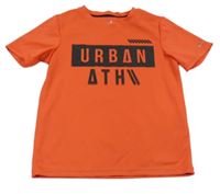 Červeno-černé sportovní tričko s nápisem H&M