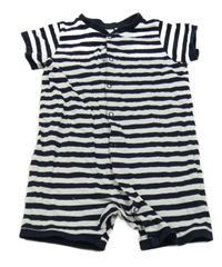 Tmavomodro-bílý pruhovaný overal H&M