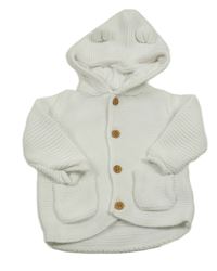 Bílý propínací svetr s kapucí Next