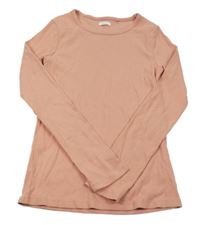 Růžové žebrované triko Next