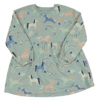 Mintové teplákové šaty s jednorožci George