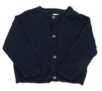 Tmavomodrý propínací svetr s 3D puntíky Next