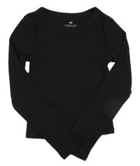 Černé žebrované triko H&M