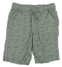 Khaki plátěné kraťasy s vlnami a sluncem Topolino