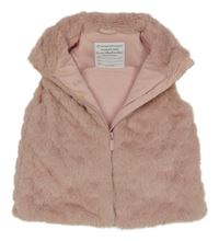 Růžová kožešinová podšitá vesta Primark