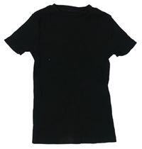 Černé žebrované tričko Next