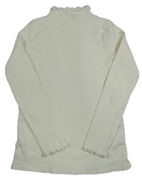 Bílé žebrované triko se stojáčkem H&M