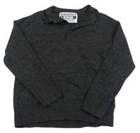 Černo-tmavošedý melírovaný svetr s límečkem Matalan